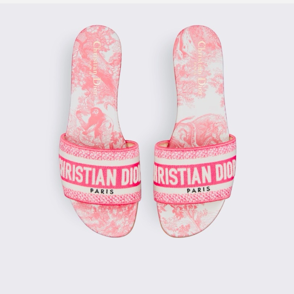 Women DIOR Dioriviera Dway Toile Embroidered Slides